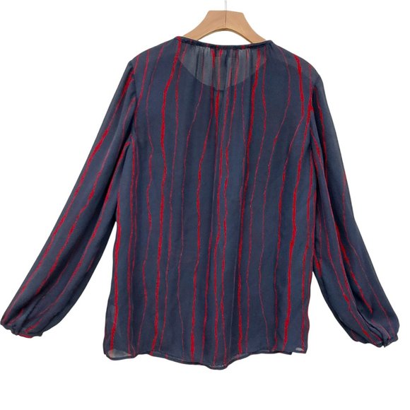 Michael Kors Women's Blouse Size Large Navy - Picture 2 of 10